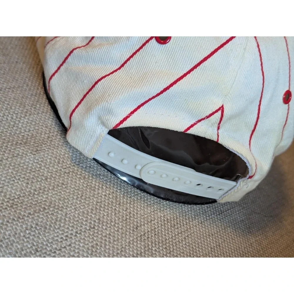 VTG Coca-Cola Coke Snapback‎ Hat White Red Pinstripes KC Tag Americana Nostalgia